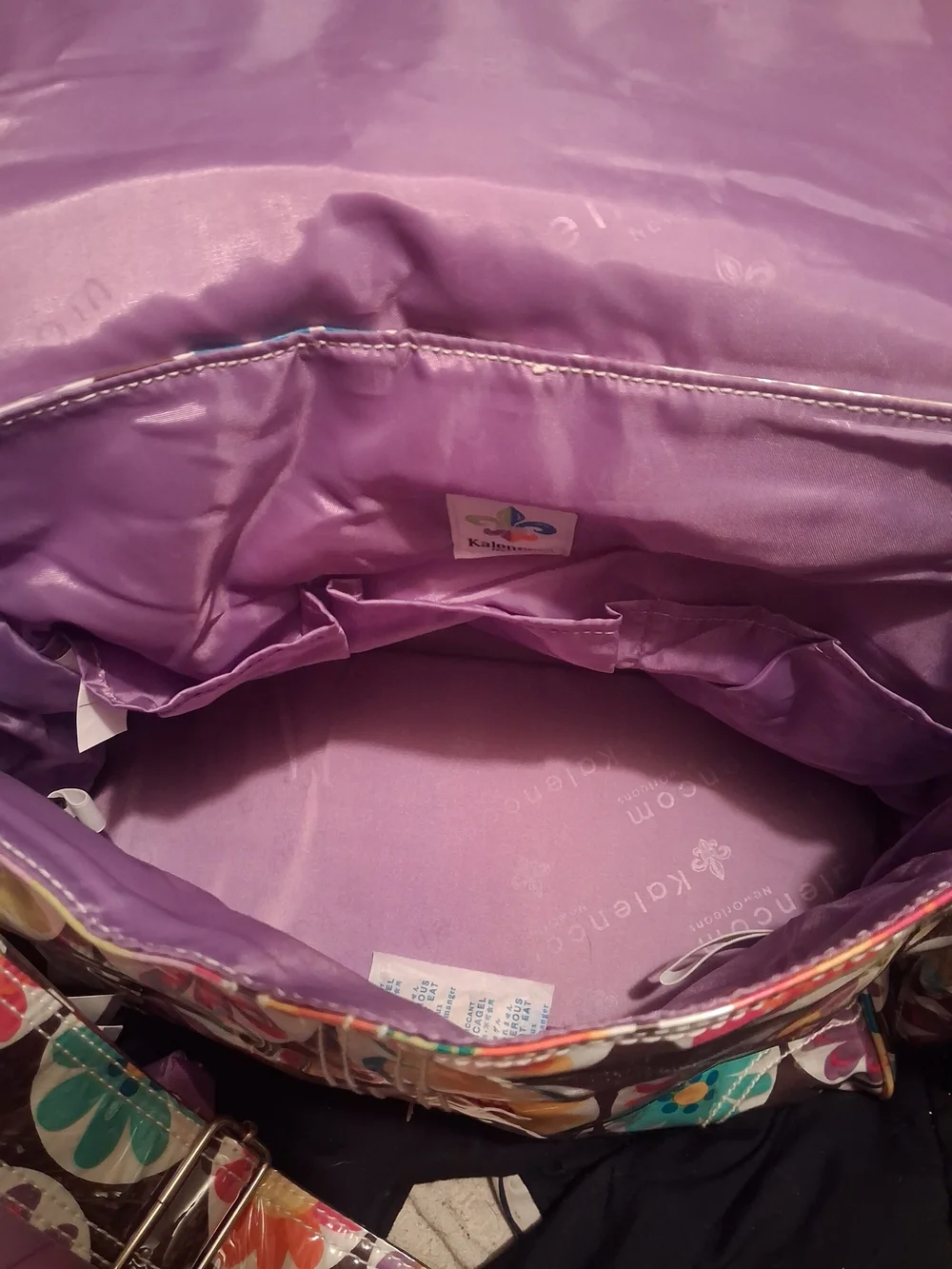 Kalencom Floral Multi-Color Baby Diaper Bag with Purple Pouch